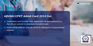 ABVMU CPET Admit Card 2024 Out @abvmuup.edu.in, Get Download Link Here